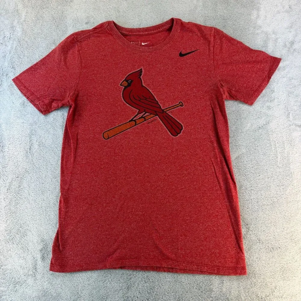 Nike St Louis Cardinals T Shirt Red MLB Baseball Logo Graphic Tee Mens